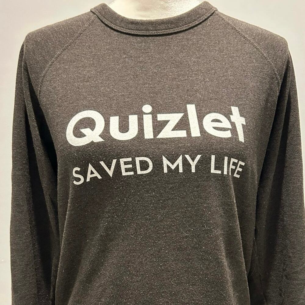 Quizlet Saved My Life graphic sweatshirt. Medium. Measurements in photos.